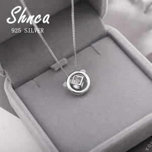 925 Silver Crystal Cube Choker Necklaces For Women XN288