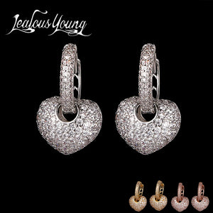Heart Hoop Earrings CZ Earings Women AE358