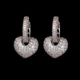 Heart Hoop Earrings CZ Earings Women AE358