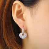 Heart Hoop Earrings CZ Earings Women AE358