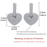 Heart Hoop Earrings CZ Earings Women AE358
