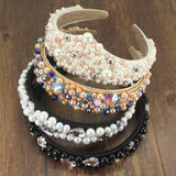 Baroque Pearl Crystal Large Headband Hair Accessories for Women