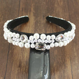 Baroque Pearl Crystal Large Headband Hair Accessories for Women