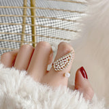 Zircon Pearl Wings Open Ring Bridal Jewelry Dating