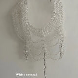 Crystal Pave Setting Chains Necklaces for Women Wedding Party