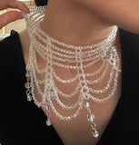 Crystal Pave Setting Chains Necklaces for Women Wedding Party