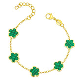 Green Flower Charm Bracelet for Women 18K Acrylic Jewelry Gift