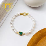 Pearl Zircon Bracelet for Women, Mother's Gift, Zircon Charm Bracelet
