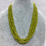 Olivine Green Necklace Peridot 6Strands Adjustable Choker