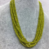 Olivine Green Necklace Peridot 6Strands Adjustable Choker