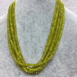 Olivine Green Necklace Peridot 6Strands Adjustable Choker