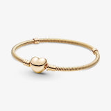 925 Sterling Silver Snake Chain Bracelet Crown Bangle