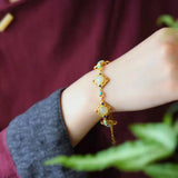 18k Jade Gemstone Bracelet for Women Party Wedding High Jewelry