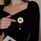 Pearl Flower Sweater Brooch for Women