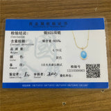 Aquamarine Pendant Necklace 18K Plated Steel Choker Jewelry