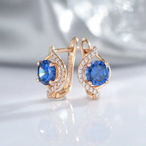 Oval Zircon Clip Earrings 585 Rose Party Wear Jewelry