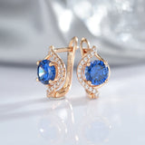 Oval Zircon Clip Earrings 585 Rose Party Wear Jewelry