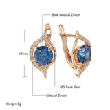 Oval Zircon Clip Earrings 585 Rose Party Wear Jewelry