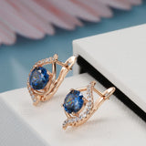 Oval Zircon Clip Earrings 585 Rose Party Wear Jewelry
