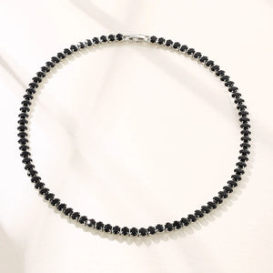 Oval Tennis Chain Iced Out Bling Necklace Cubic Zirconia Crystal Choker Necklace