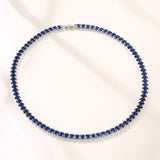 Oval Tennis Chain Iced Out Bling Necklace Cubic Zirconia Crystal Choker Necklace