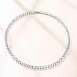 Oval Tennis Chain Iced Out Bling Necklace Cubic Zirconia Crystal Choker Necklace