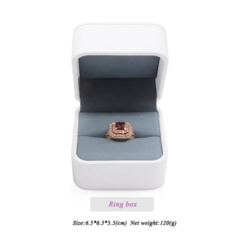 PU Leather Ring Box Pendant Necklace Gift Packing Jewelry Display Organizer Case