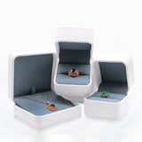 PU Leather Ring Box Pendant Necklace Gift Packing Jewelry Display Organizer Case