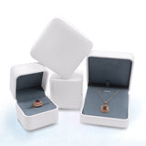 PU Leather Ring Box Pendant Necklace Gift Packing Jewelry Display Organizer Case