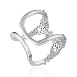 Crown Shape Zircon Ring Platinum Plated Wedding
