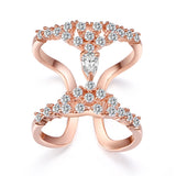 Crown Shape Zircon Ring Platinum Plated Wedding