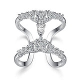 Crown Shape Zircon Ring Platinum Plated Wedding