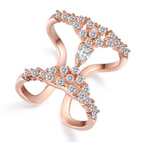 Crown Shape Zircon Ring Platinum Plated Wedding