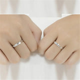 Crown LOVE Heart Adjustable Couple Rings S925 Silver Wedding Jewelry