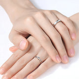 Crown LOVE Heart Adjustable Couple Rings S925 Silver Wedding Jewelry