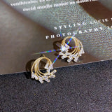 Peacock Crystal Zircon Diamonds Stud Earrings 18k Filled