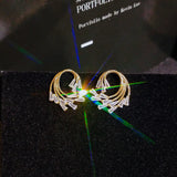 Peacock Crystal Zircon Diamonds Stud Earrings 18k Filled