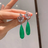 Emerald Paraiba Tourmaline Drop Earrings for Women
