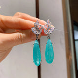 Emerald Paraiba Tourmaline Drop Earrings for Women