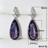 Amethyst Dangle Earrings 925 Silver Party Wedding Drop Earrings