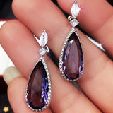 Amethyst Dangle Earrings 925 Silver Party Wedding Drop Earrings