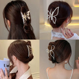 Crystal Butterfly Crown Hair Claw Clips Women Hair Accessories
