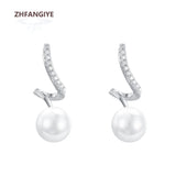 Zircon Gemstone Drop Earrings 925 Silver Jewelry for Women Wedding Party