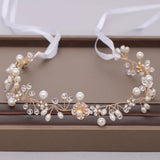 Pearl Headband Wedding Hair Accessories Bridal Tiara Rhinestone Flower