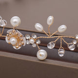 Pearl Headband Wedding Hair Accessories Bridal Tiara Rhinestone Flower
