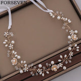 Pearl Headband Wedding Hair Accessories Bridal Tiara Rhinestone Flower