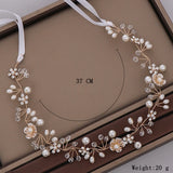 Pearl Headband Wedding Hair Accessories Bridal Tiara Rhinestone Flower