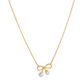 S925 Silver Bowknot Pendant Necklace for Women Girl Wedding Party Gift