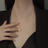 S925 Silver Bowknot Pendant Necklace for Women Girl Wedding Party Gift
