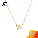 S925 Silver Bowknot Pendant Necklace for Women Girl Wedding Party Gift